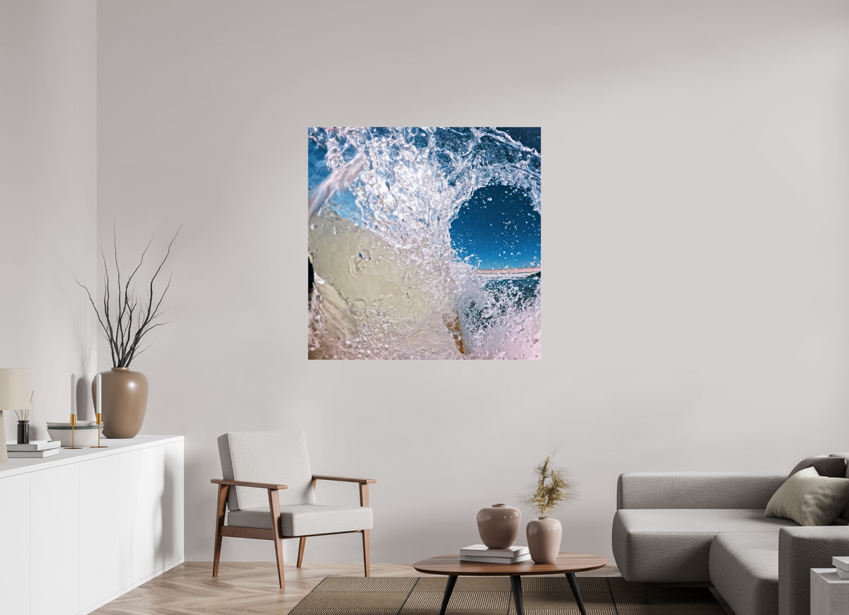45 x 45″, Gallery Standard Acrylic Glass Barreling White Water